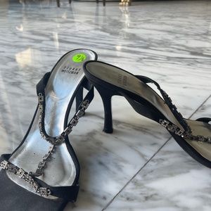 Stuart Weitzman Black Open Toed Heels